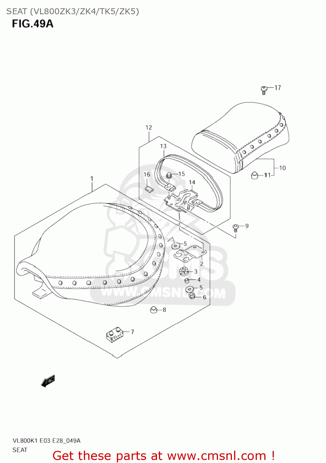 SEAT (VL800ZK3/ZK4/TK5/ZK5) VL800 BOULEVARD C50 2005 (K5) CALIFORNIA (E33)