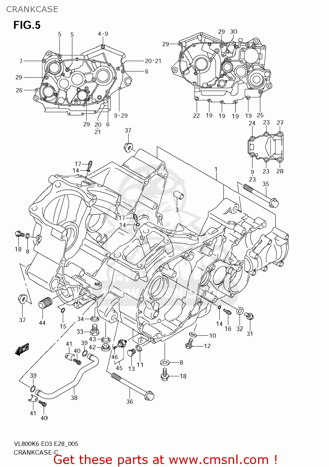 CRANKCASE VL800 BOULEVARD C50 2006 (K6) USA (E03)
