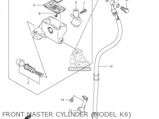 FRONT MASTER CYLINDER (MODEL K6) - VL800 BOULEVARD C50 2006 (K6) USA (E03)