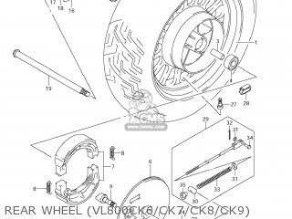 REAR WHEEL (VL800CK6/CK7/CK8/CK9) - VL800 BOULEVARD C50 2006 (K6) USA (E03)