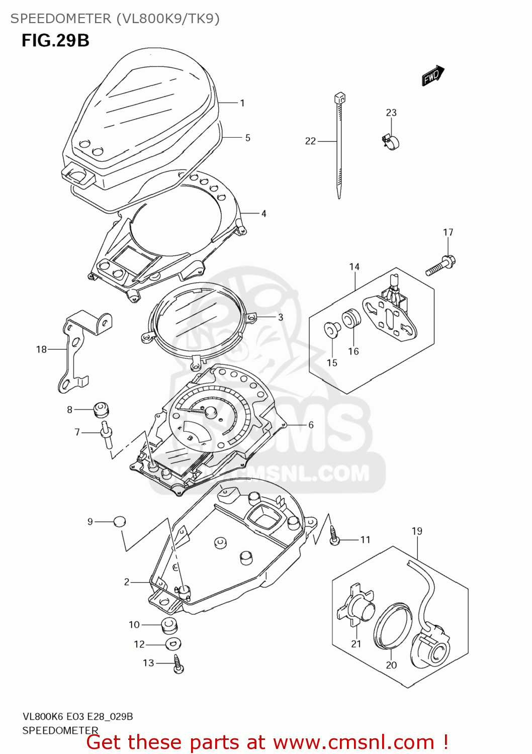 SPEEDOMETER (VL800K9/TK9) VL800 BOULEVARD C50 2007 (K7) USA CALIFORNIA (E03 E33)
