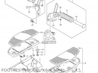 FOOTREST (MODEL K6/K7/K8) - VL800 BOULEVARD C50 2007 (K7) USA CALIFORNIA (E03 E33)