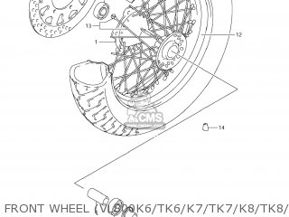 FRONT WHEEL (VL800K6/TK6/K7/TK7/K8/TK8/K9/TK9) - VL800 BOULEVARD C50 2007 (K7) USA CALIFORNIA (E03 E33)