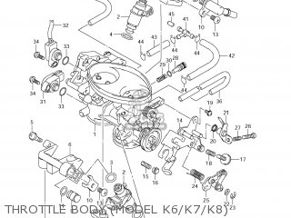 THROTTLE BODY (MODEL K6/K7/K8) - VL800 BOULEVARD C50 2007 (K7) USA CALIFORNIA (E03 E33)