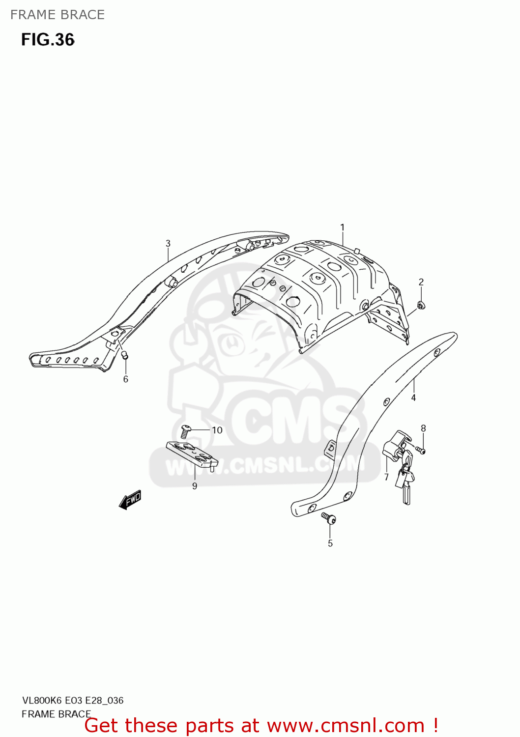 FRAME BRACE VL800 BOULEVARD C50 2008 (K8) USA CALIFORNIA (E03 E33)