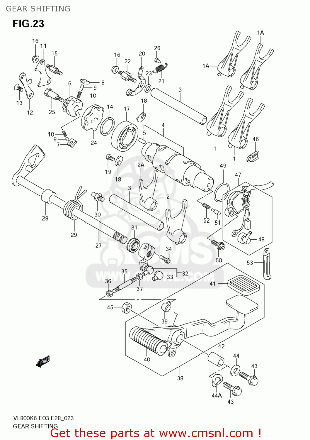 GEAR SHIFTING VL800 BOULEVARD C50 2008 (K8) USA CALIFORNIA (E03 E33)