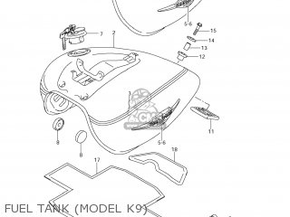 FUEL TANK (MODEL K9) - VL800 BOULEVARD C50 2008 (K8) USA CALIFORNIA (E03 E33)