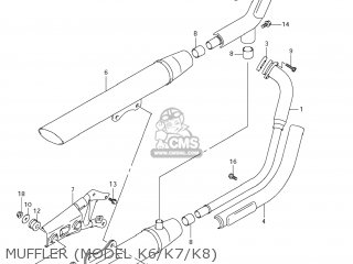 MUFFLER (MODEL K6/K7/K8) - VL800 BOULEVARD C50 2008 (K8) USA CALIFORNIA (E03 E33)