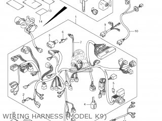 WIRING HARNESS (MODEL K9) - VL800 BOULEVARD C50 2008 (K8) USA CALIFORNIA (E03 E33)