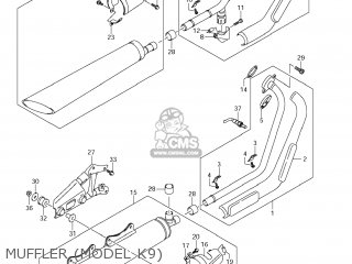 MUFFLER (MODEL K9) - VL800 BOULEVARD C50 2009 (K9) USA CALIFORNIA (E03 E33)