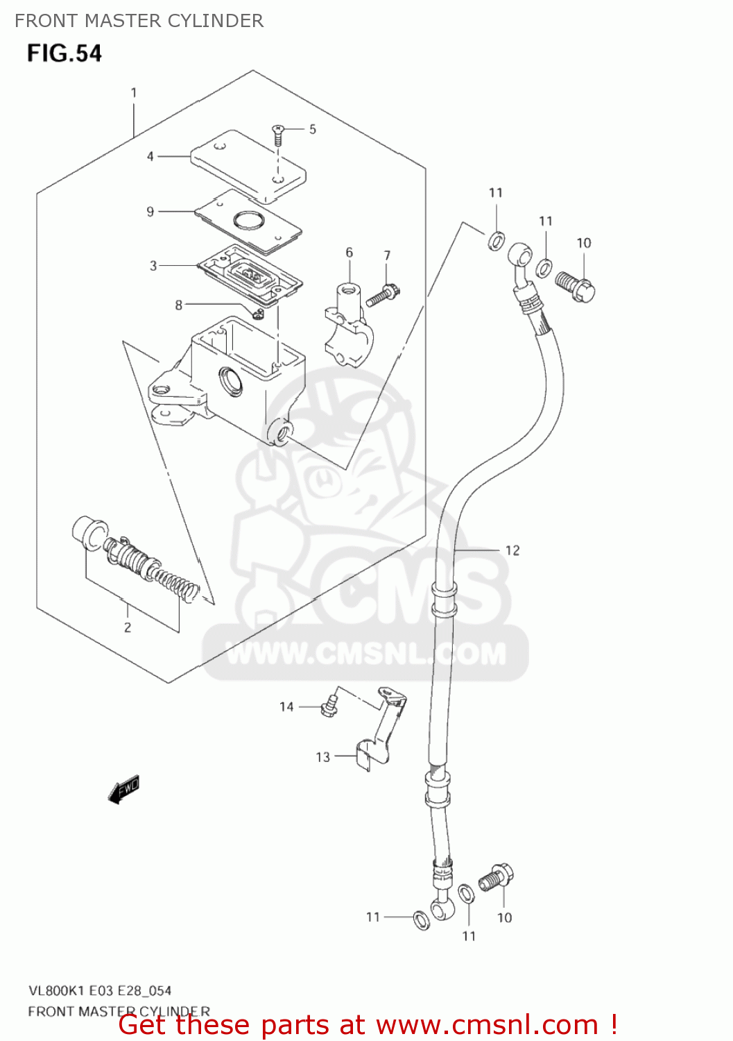 FRONT MASTER CYLINDER VL800 VOLUSIA 2001 (K1) USA (E03)