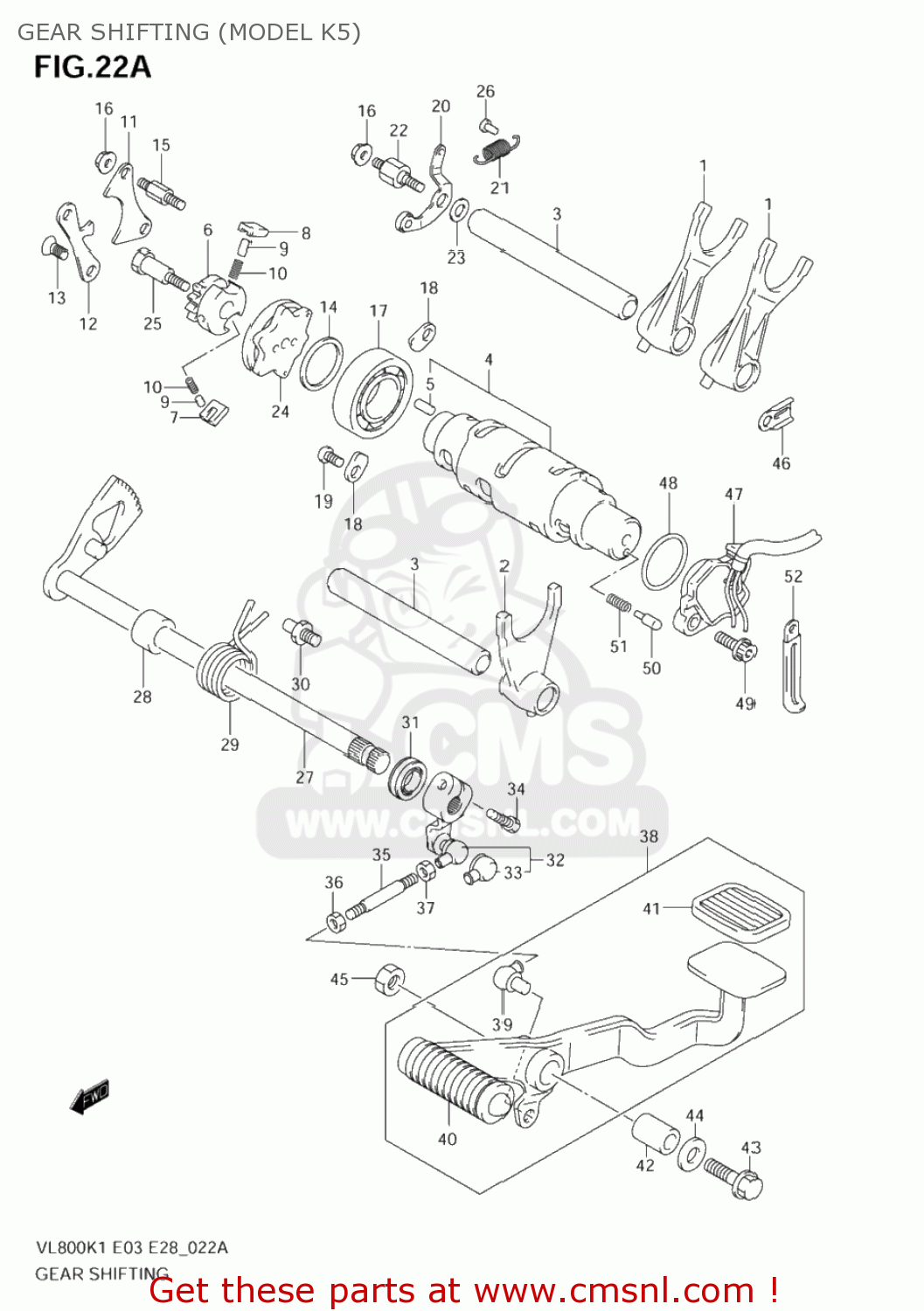 GEAR SHIFTING (MODEL K5) VL800 VOLUSIA 2001 (K1) USA (E03)