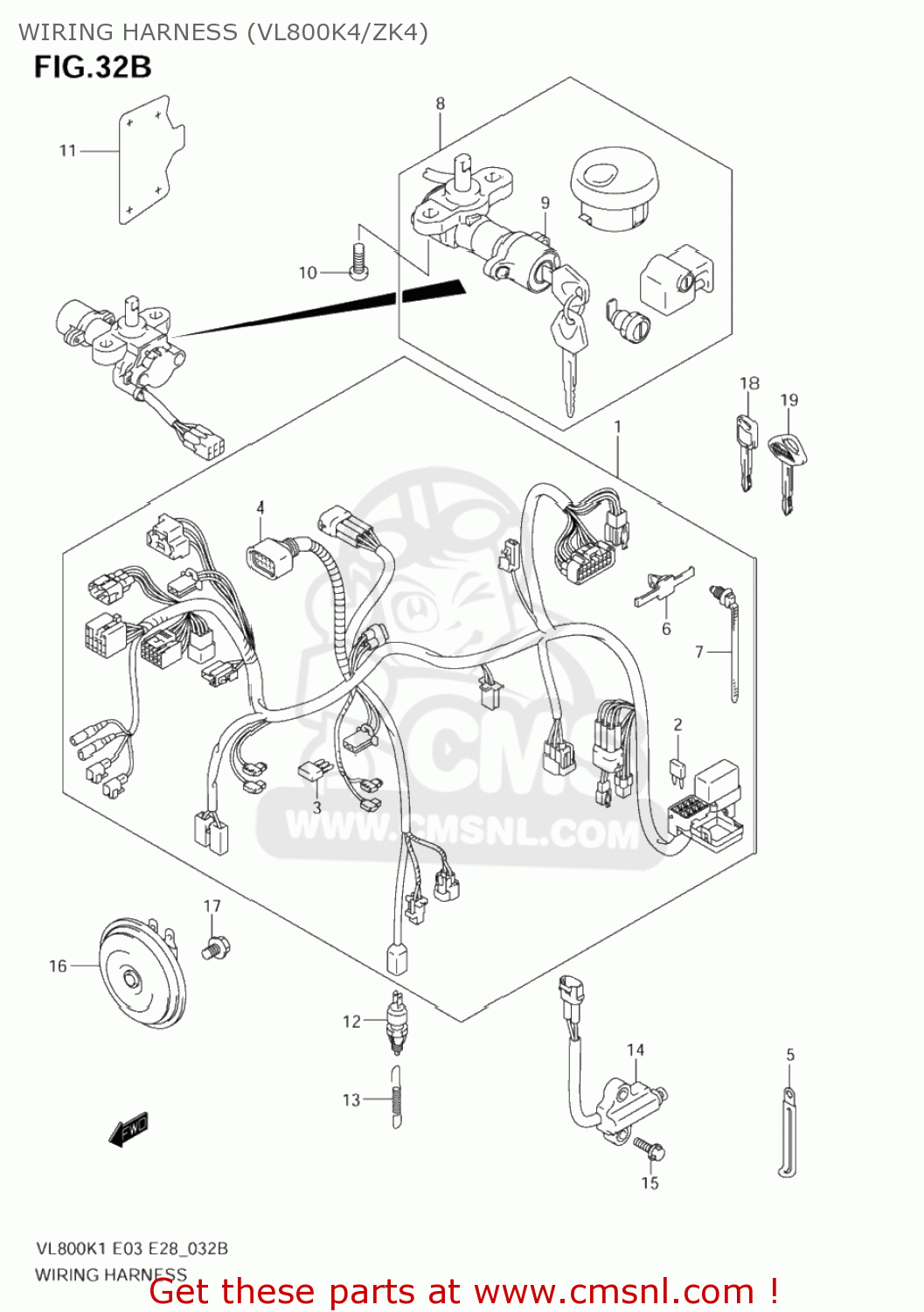 WIRING HARNESS (VL800K4/ZK4) VL800 VOLUSIA 2001 (K1) USA (E03)