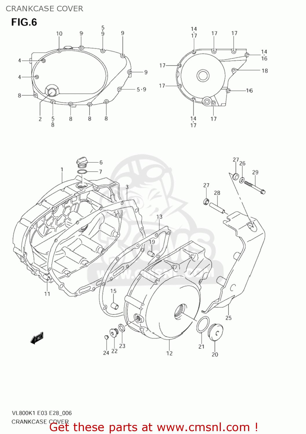 CRANKCASE COVER VL800 VOLUSIA 2002 (K2) USA (E03)