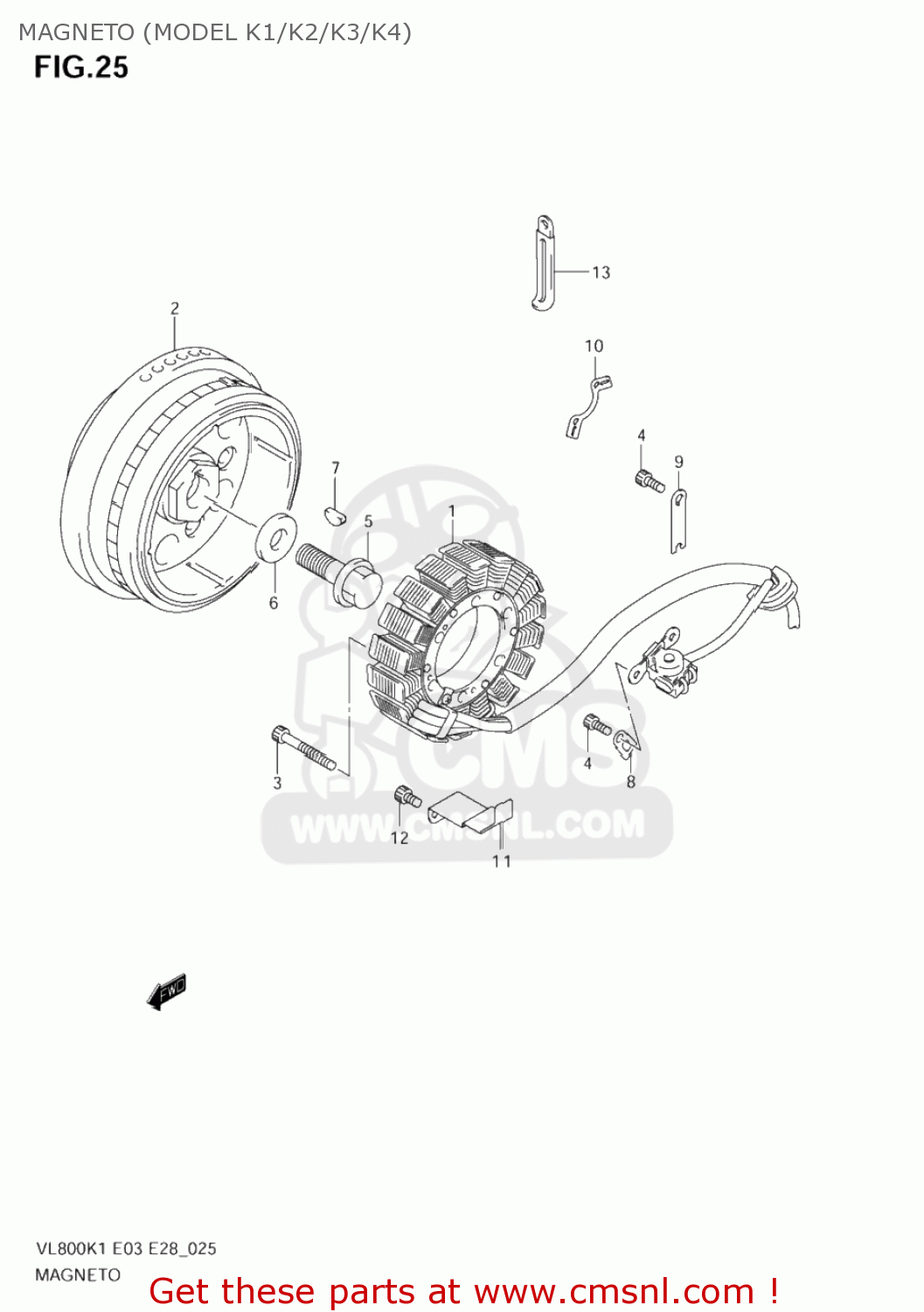 MAGNETO (MODEL K1/K2/K3/K4) VL800 VOLUSIA 2002 (K2) USA (E03)
