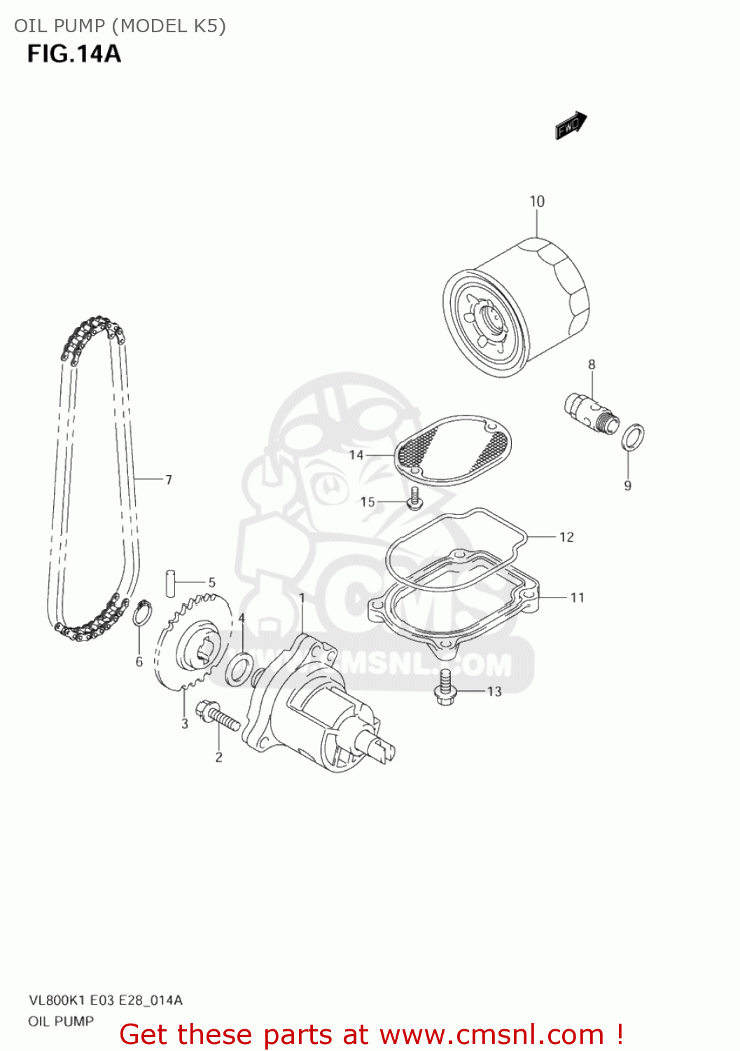 OIL PUMP (MODEL K5) VL800 VOLUSIA 2002 (K2) USA (E03)