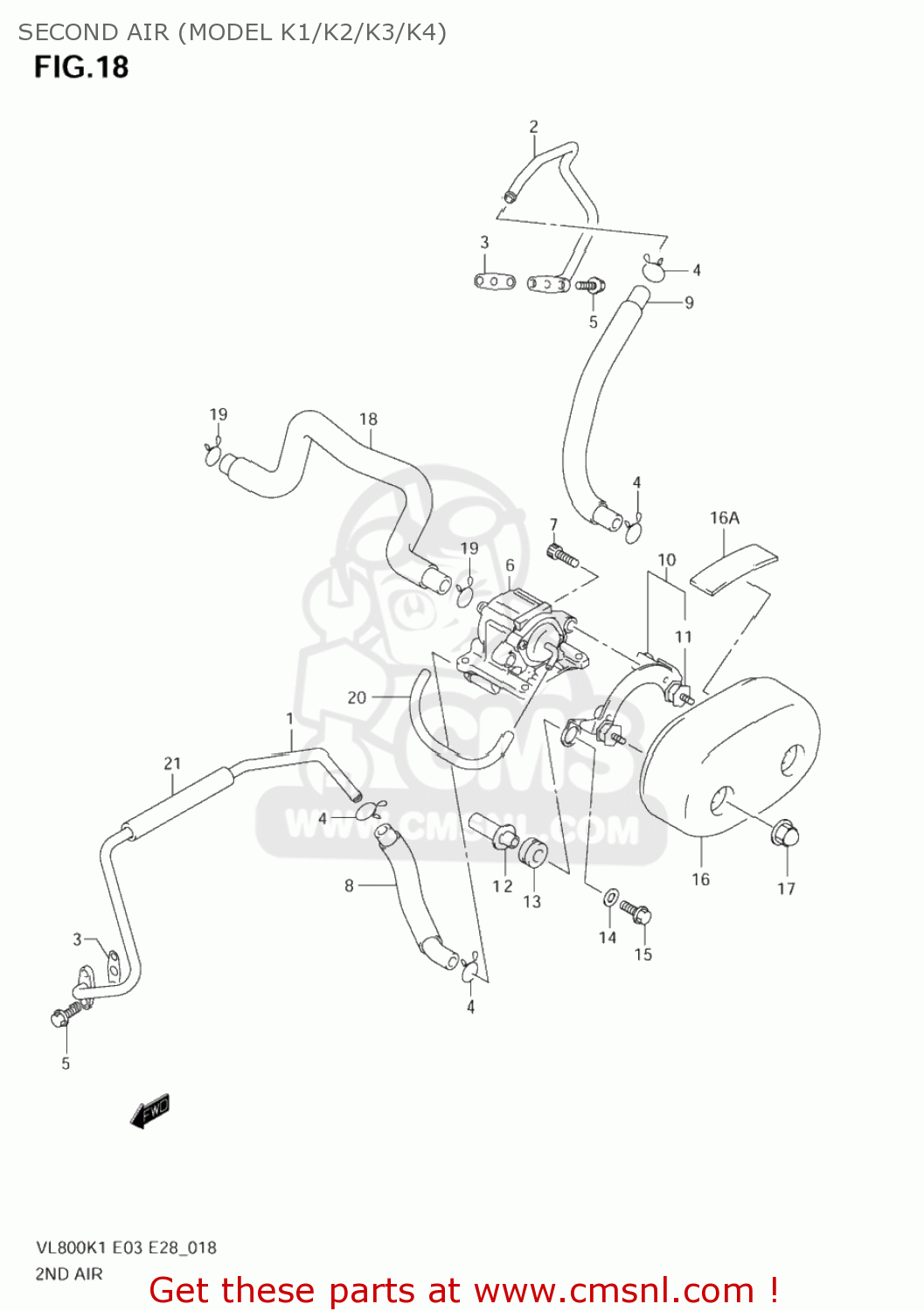 SECOND AIR (MODEL K1/K2/K3/K4) VL800 VOLUSIA 2002 (K2) USA (E03)