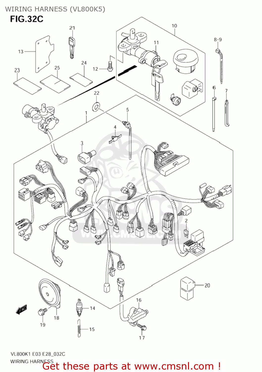WIRING HARNESS (VL800K5) VL800 VOLUSIA 2002 (K2) USA (E03)