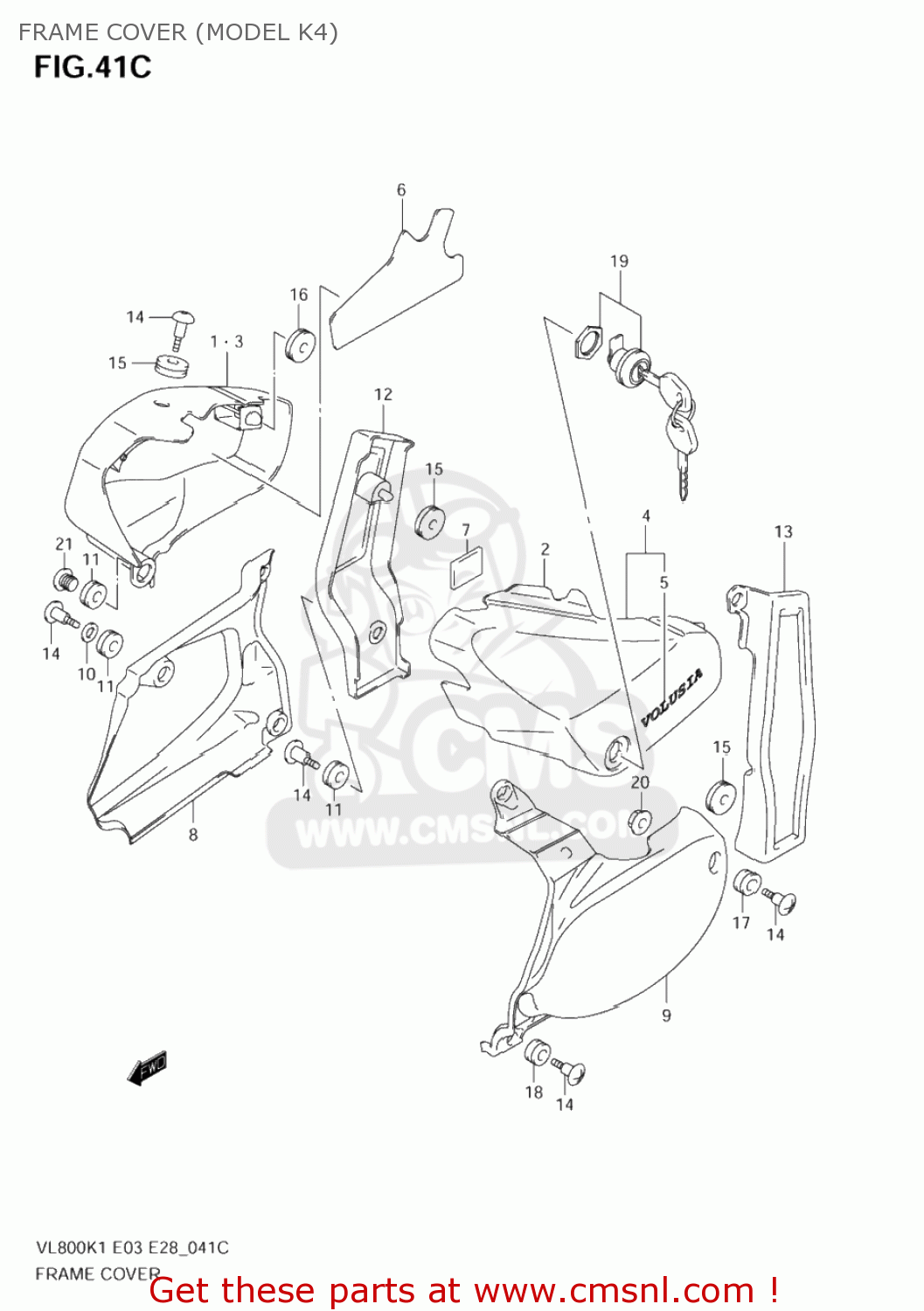 FRAME COVER (MODEL K4) VL800 VOLUSIA 2003 (K3) USA (E03)