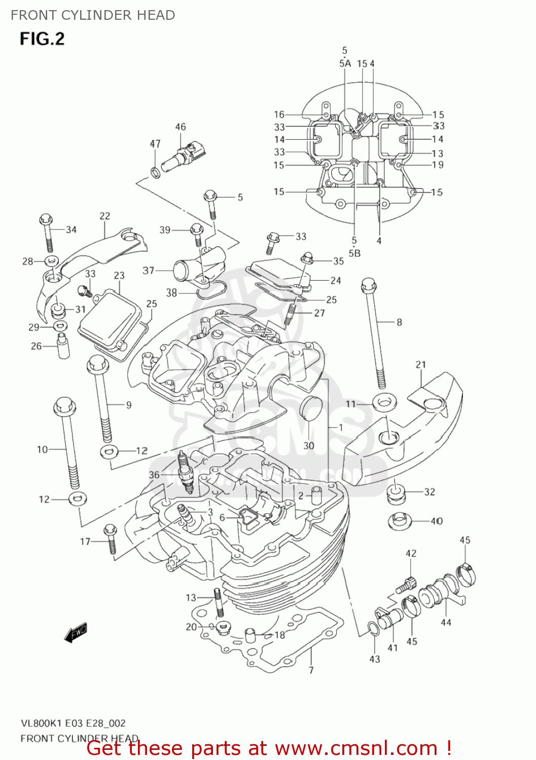 FRONT CYLINDER HEAD VL800 VOLUSIA 2003 (K3) USA (E03)