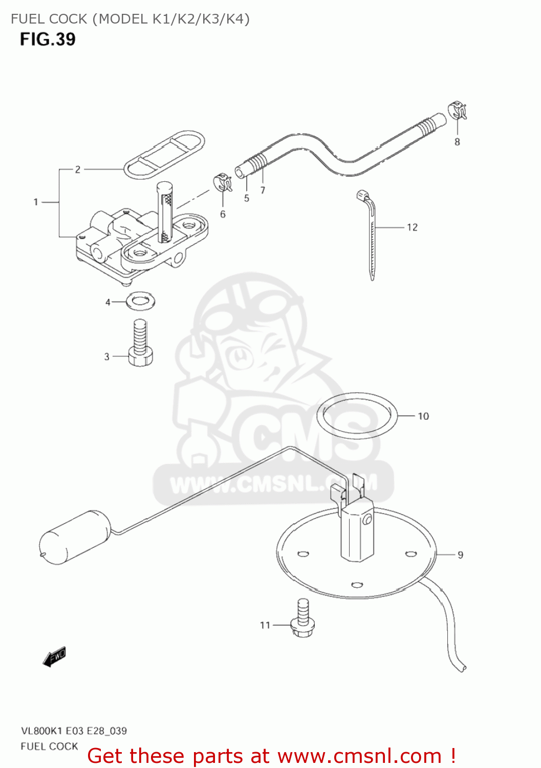 FUEL COCK (MODEL K1/K2/K3/K4) VL800 VOLUSIA 2003 (K3) USA (E03)