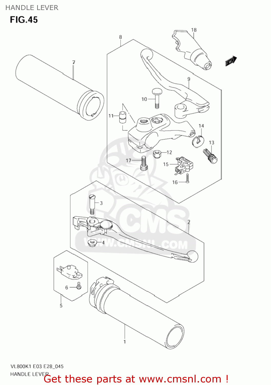 HANDLE LEVER VL800 VOLUSIA 2003 (K3) USA (E03)