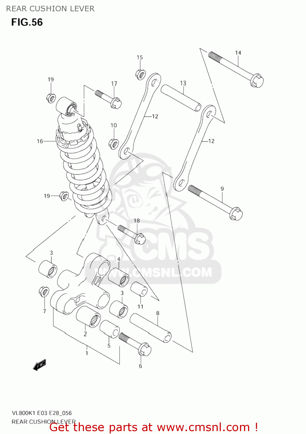 REAR CUSHION LEVER VL800 VOLUSIA 2003 (K3) USA (E03)
