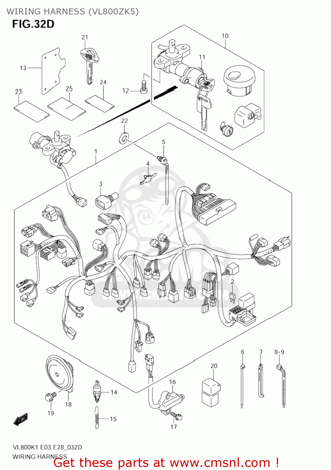 WIRING HARNESS (VL800ZK5) VL800 VOLUSIA 2003 (K3) USA (E03)
