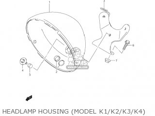 HEADLAMP HOUSING (MODEL K1/K2/K3/K4) - VL800 VOLUSIA 2003 (K3) USA (E03)