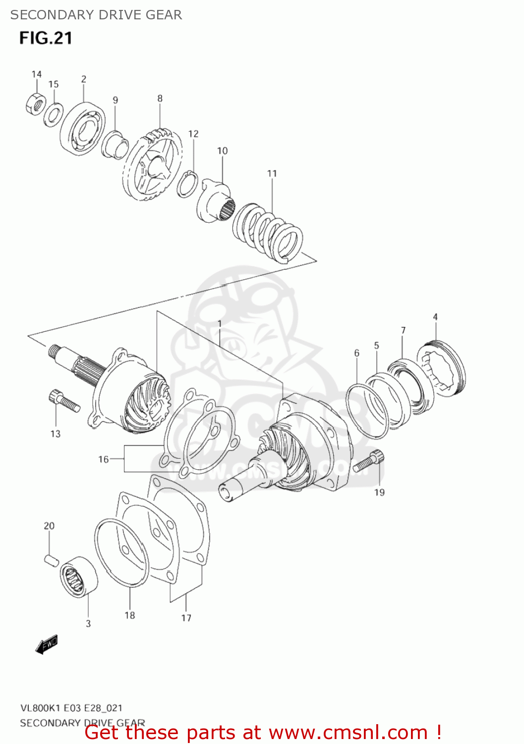 SECONDARY DRIVE GEAR VL800 VOLUSIA 2004 (K4) USA (E03)