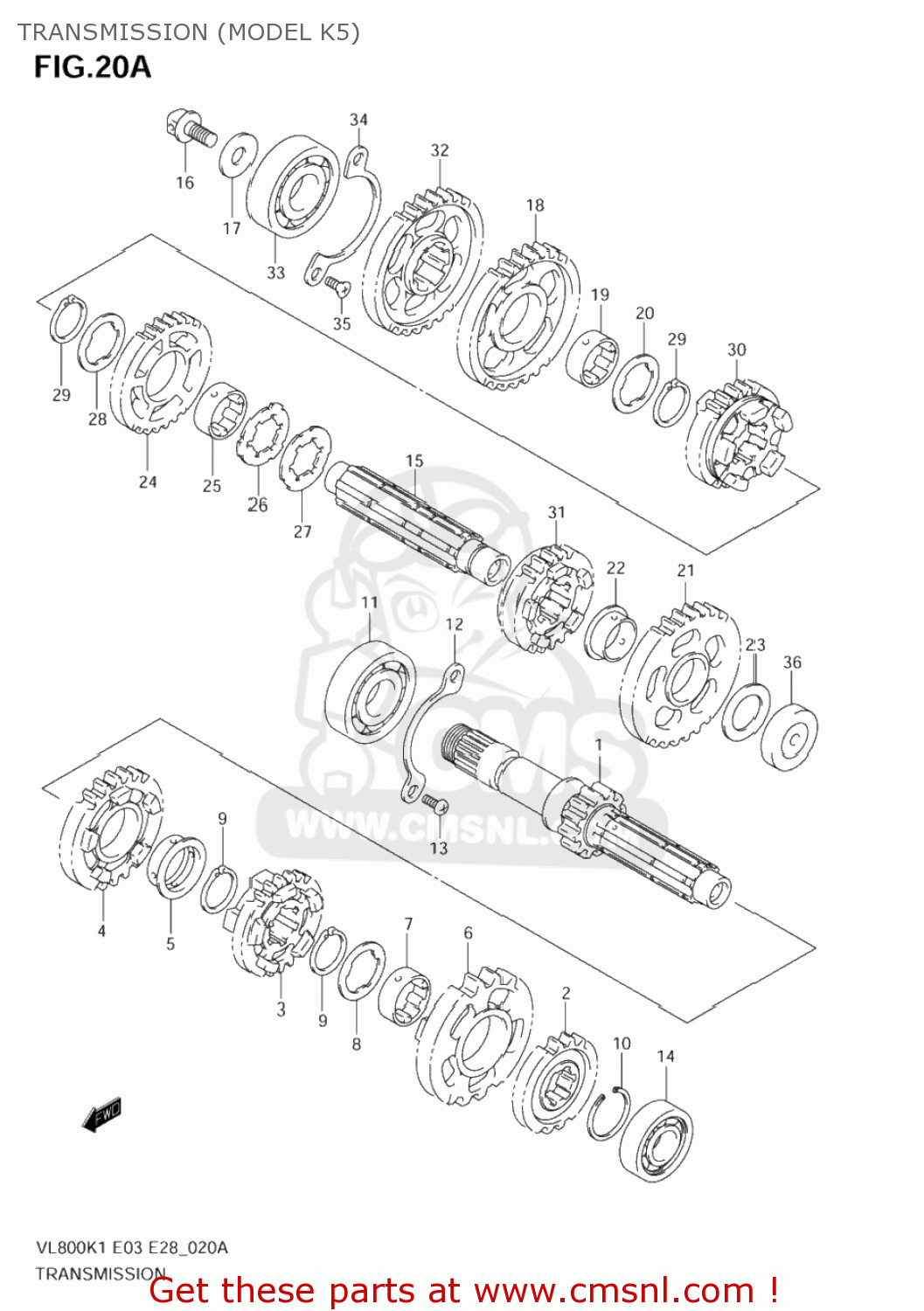 TRANSMISSION (MODEL K5) VL800 VOLUSIA 2004 (K4) USA (E03)