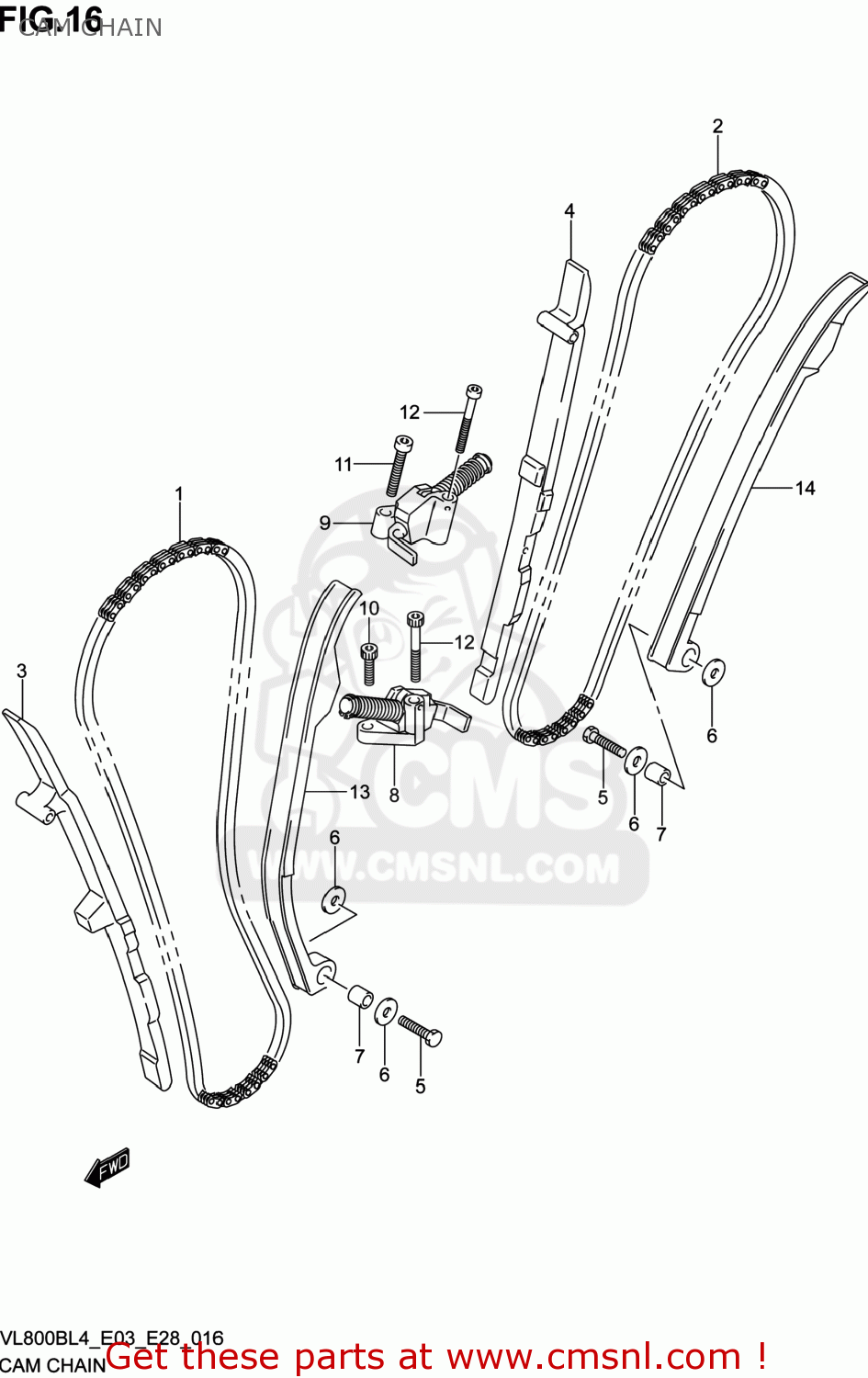 CAM CHAIN VL800B VOLUSIA 2014 (L4) USA (E03)