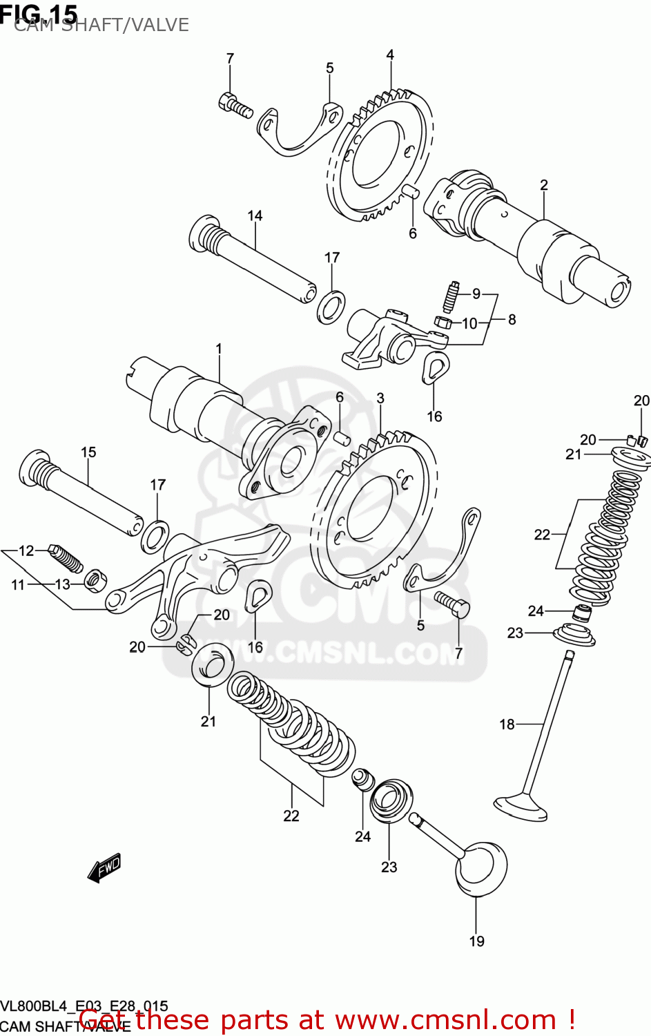 CAM SHAFT/VALVE VL800B VOLUSIA 2014 (L4) USA (E03)
