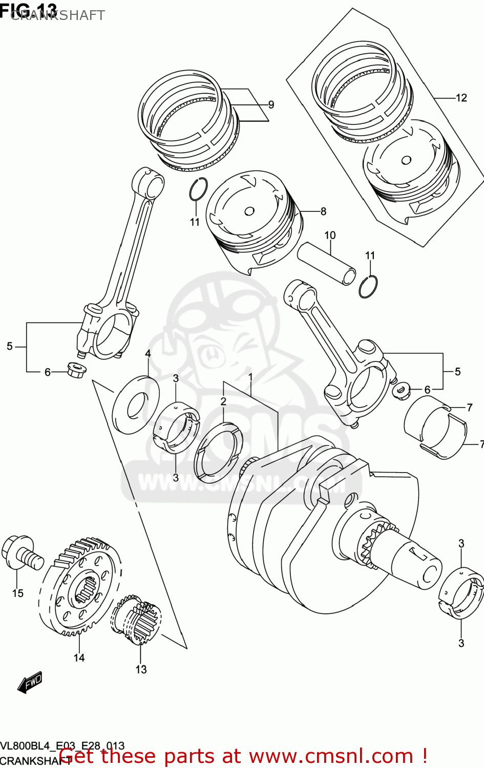CRANKSHAFT VL800B VOLUSIA 2014 (L4) USA (E03)