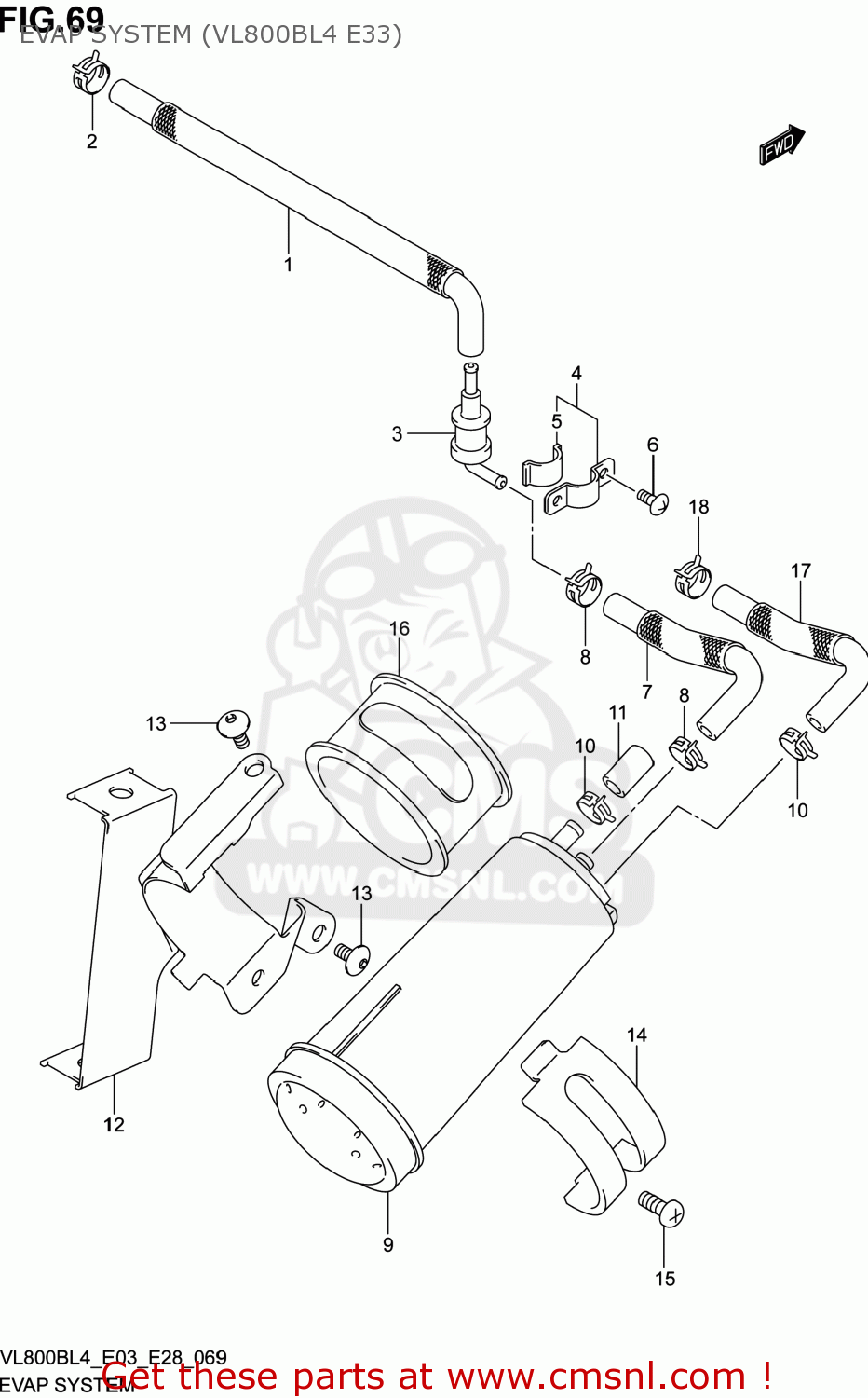 EVAP SYSTEM (VL800BL4 E33) VL800B VOLUSIA 2014 (L4) USA (E03)