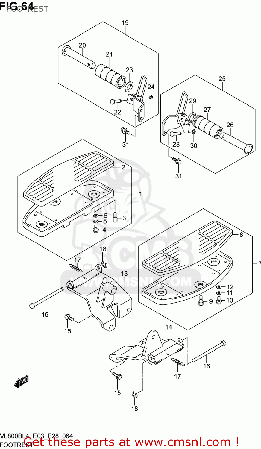 FOOTREST VL800B VOLUSIA 2014 (L4) USA (E03)