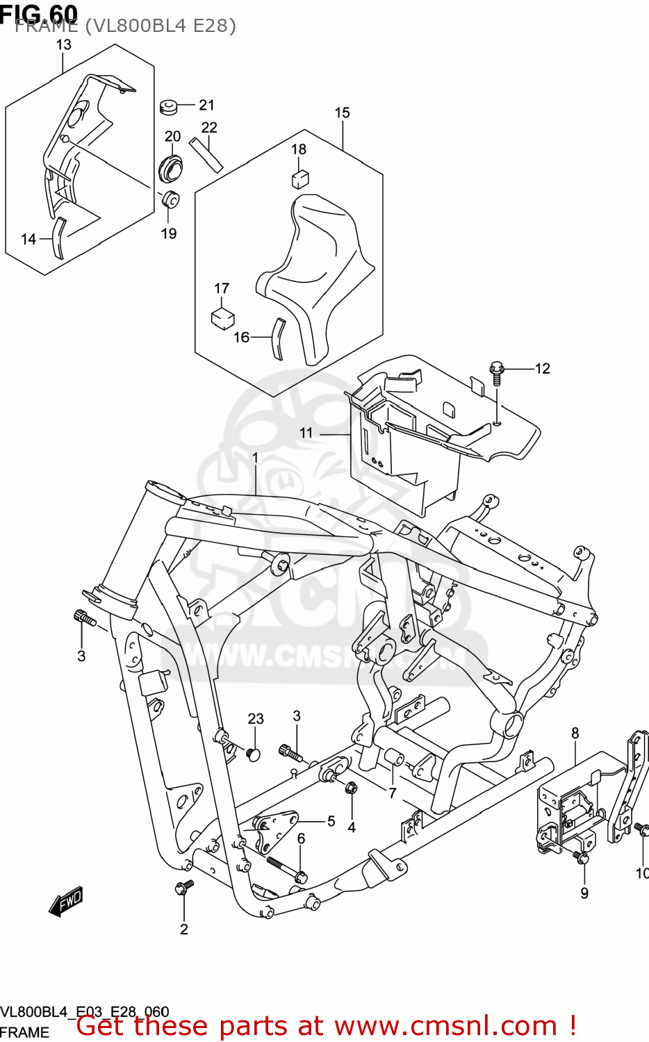 FRAME (VL800BL4 E28) VL800B VOLUSIA 2014 (L4) USA (E03)