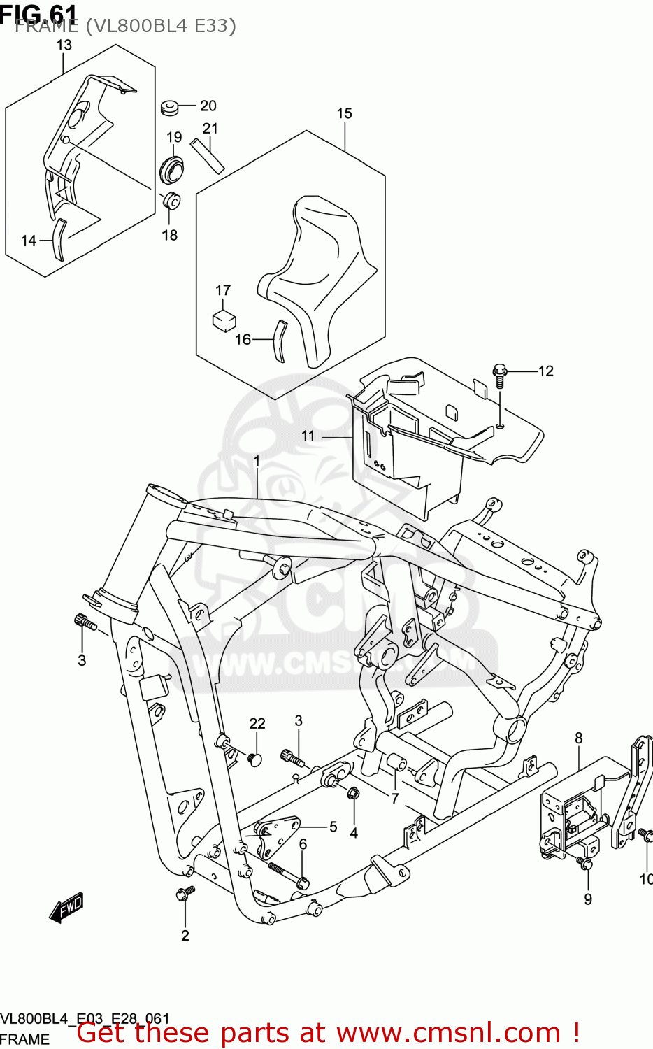 FRAME (VL800BL4 E33) VL800B VOLUSIA 2014 (L4) USA (E03)
