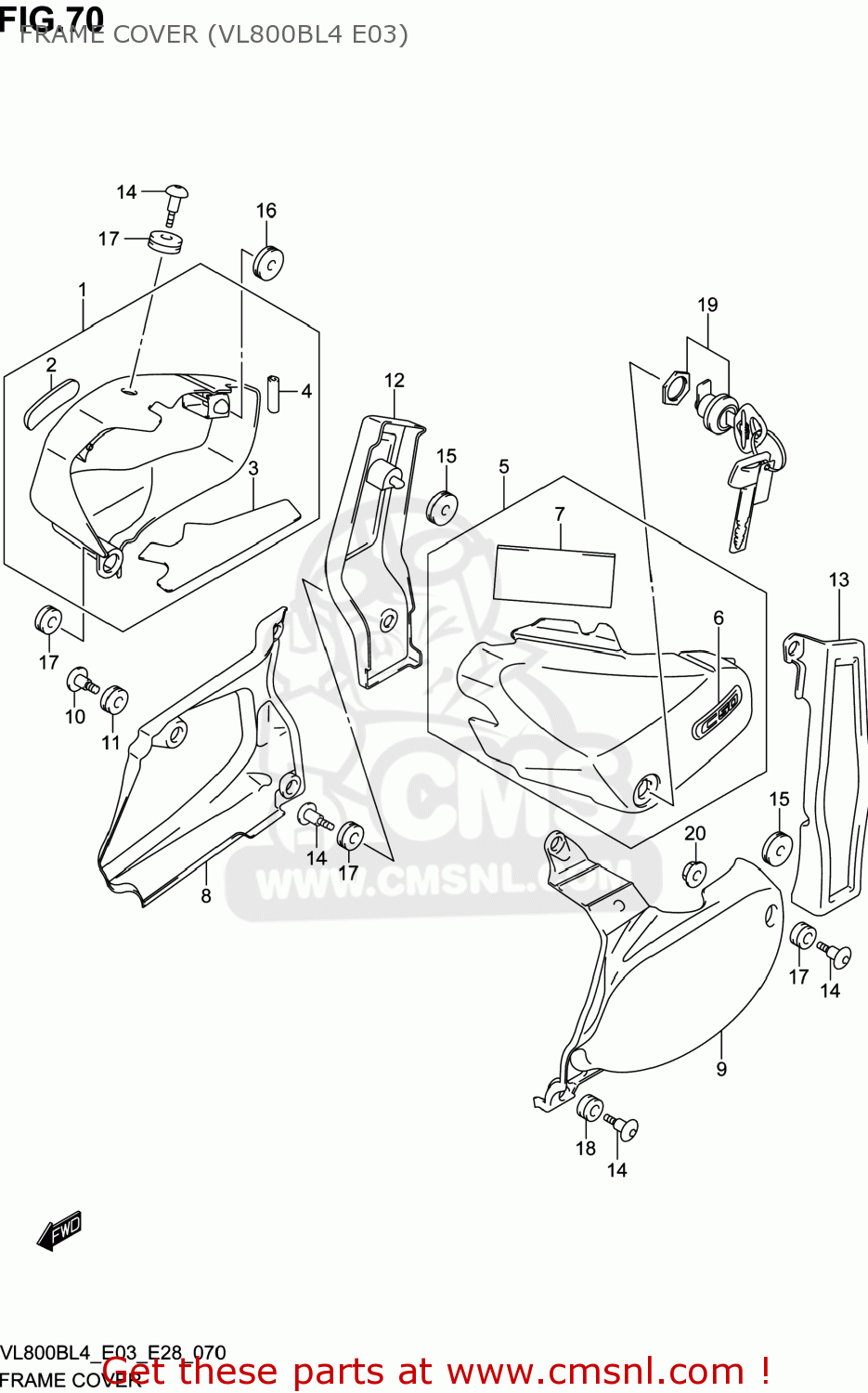 FRAME COVER (VL800BL4 E03) VL800B VOLUSIA 2014 (L4) USA (E03)