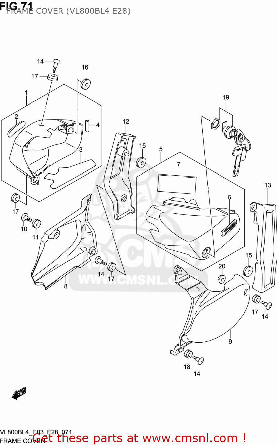 FRAME COVER (VL800BL4 E28) VL800B VOLUSIA 2014 (L4) USA (E03)