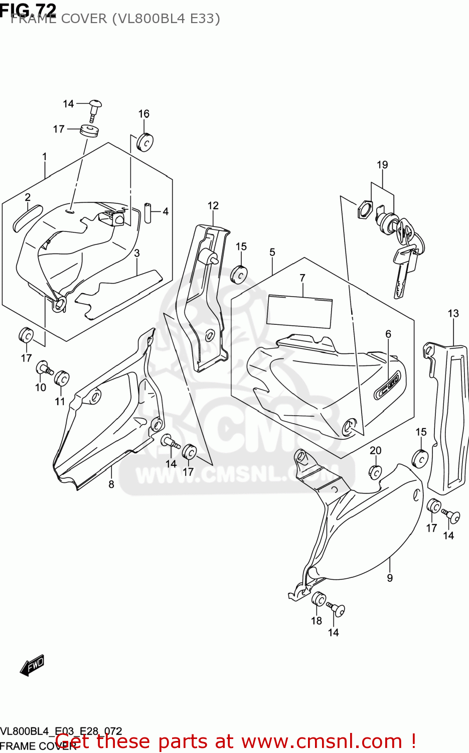 FRAME COVER (VL800BL4 E33) VL800B VOLUSIA 2014 (L4) USA (E03)