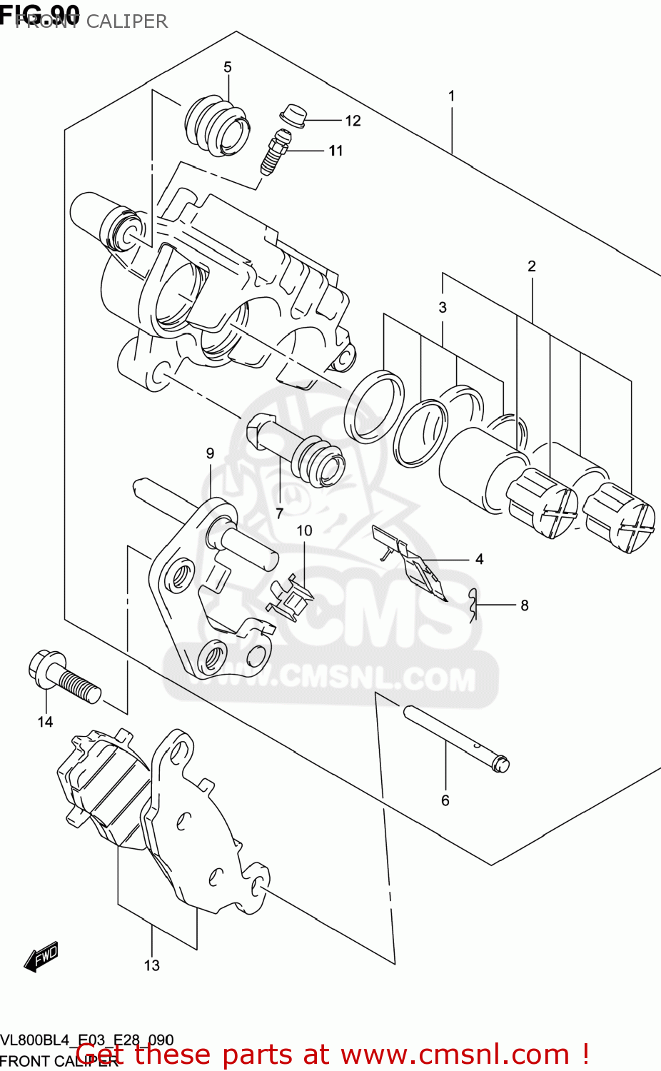 FRONT CALIPER VL800B VOLUSIA 2014 (L4) USA (E03)