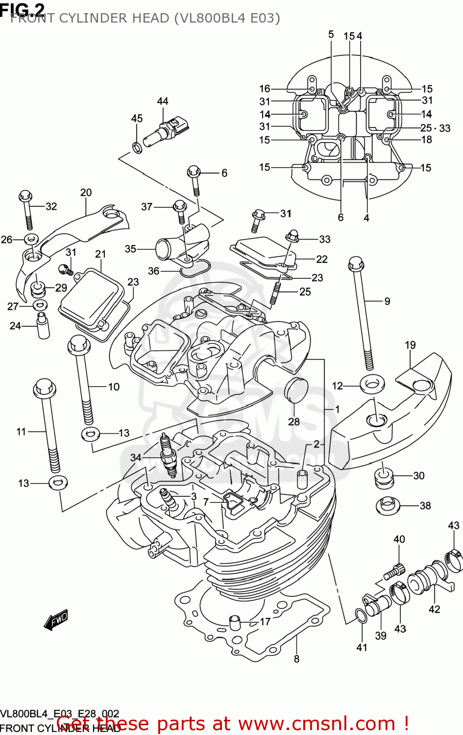 FRONT CYLINDER HEAD (VL800BL4 E03) VL800B VOLUSIA 2014 (L4) USA (E03)