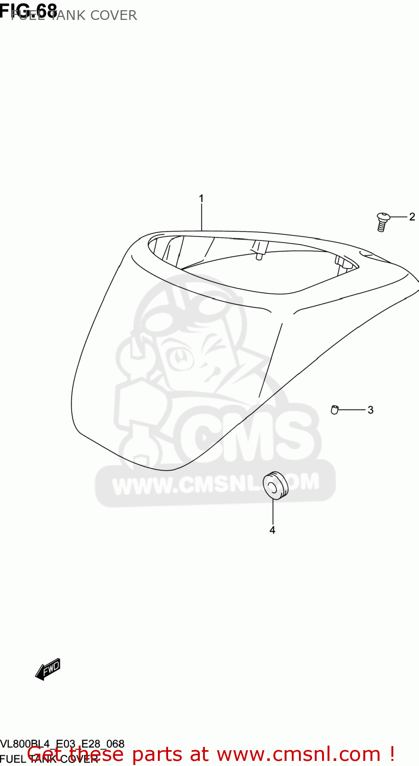 FUEL TANK COVER VL800B VOLUSIA 2014 (L4) USA (E03)