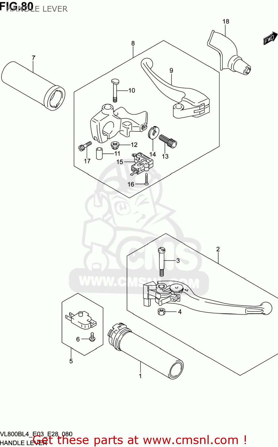 HANDLE LEVER VL800B VOLUSIA 2014 (L4) USA (E03)