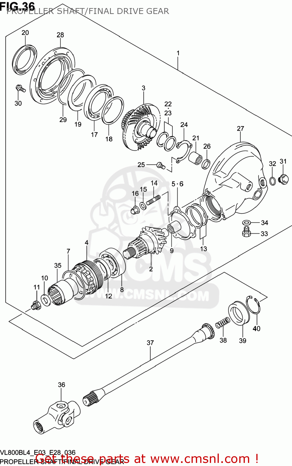 PROPELLER SHAFT/FINAL DRIVE GEAR VL800B VOLUSIA 2014 (L4) USA (E03)