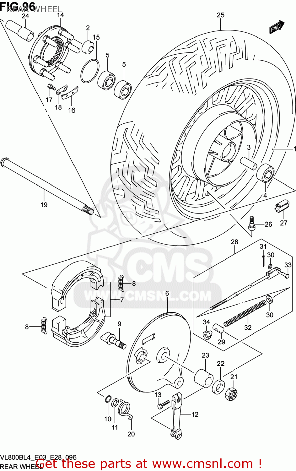REAR WHEEL VL800B VOLUSIA 2014 (L4) USA (E03)