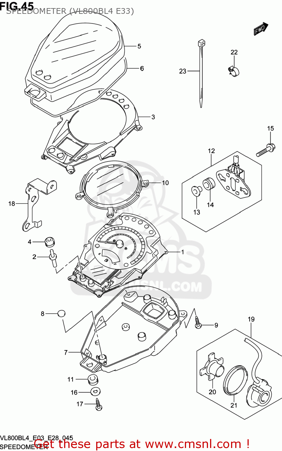 SPEEDOMETER (VL800BL4 E33) VL800B VOLUSIA 2014 (L4) USA (E03)