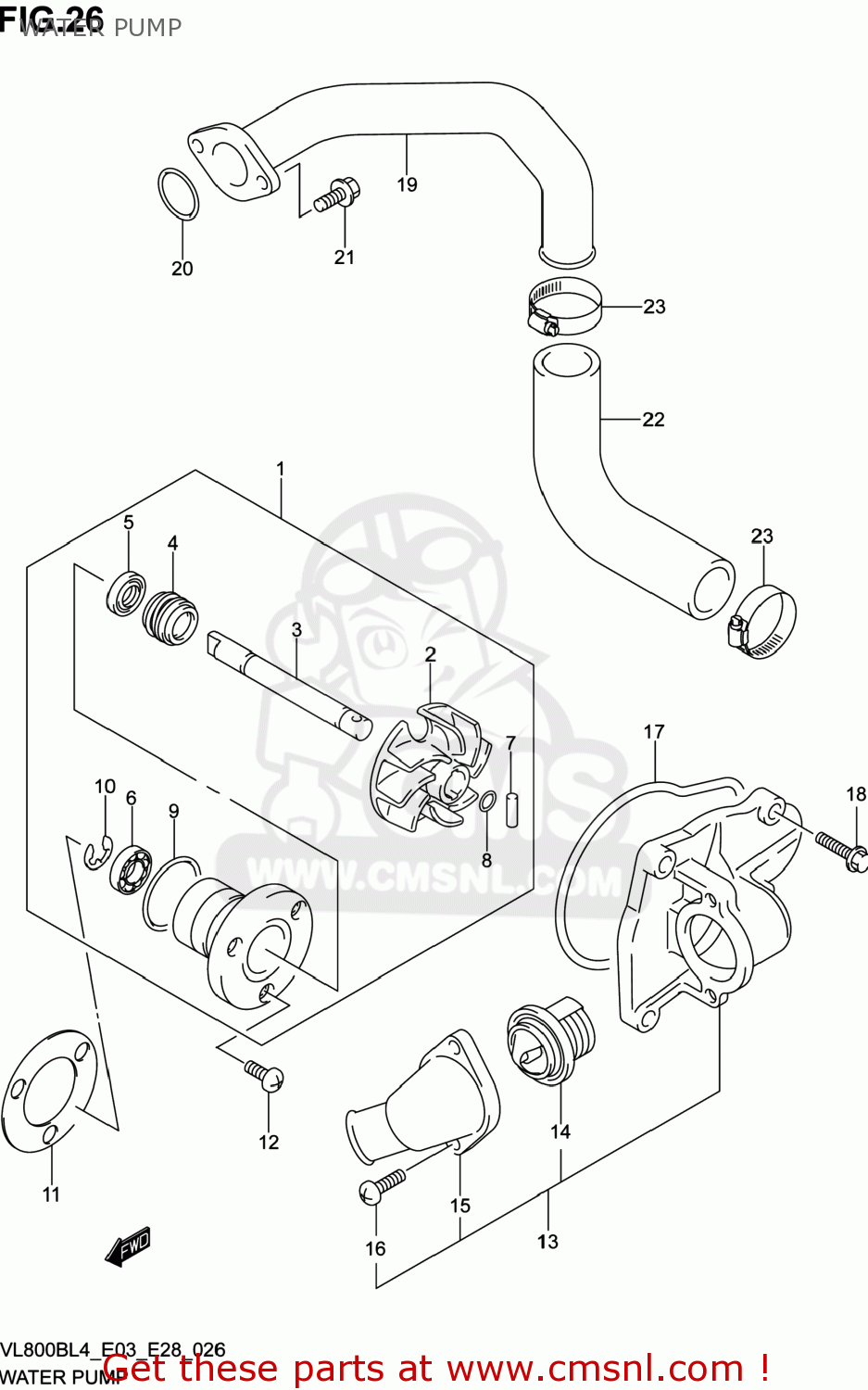 WATER PUMP VL800B VOLUSIA 2014 (L4) USA (E03)