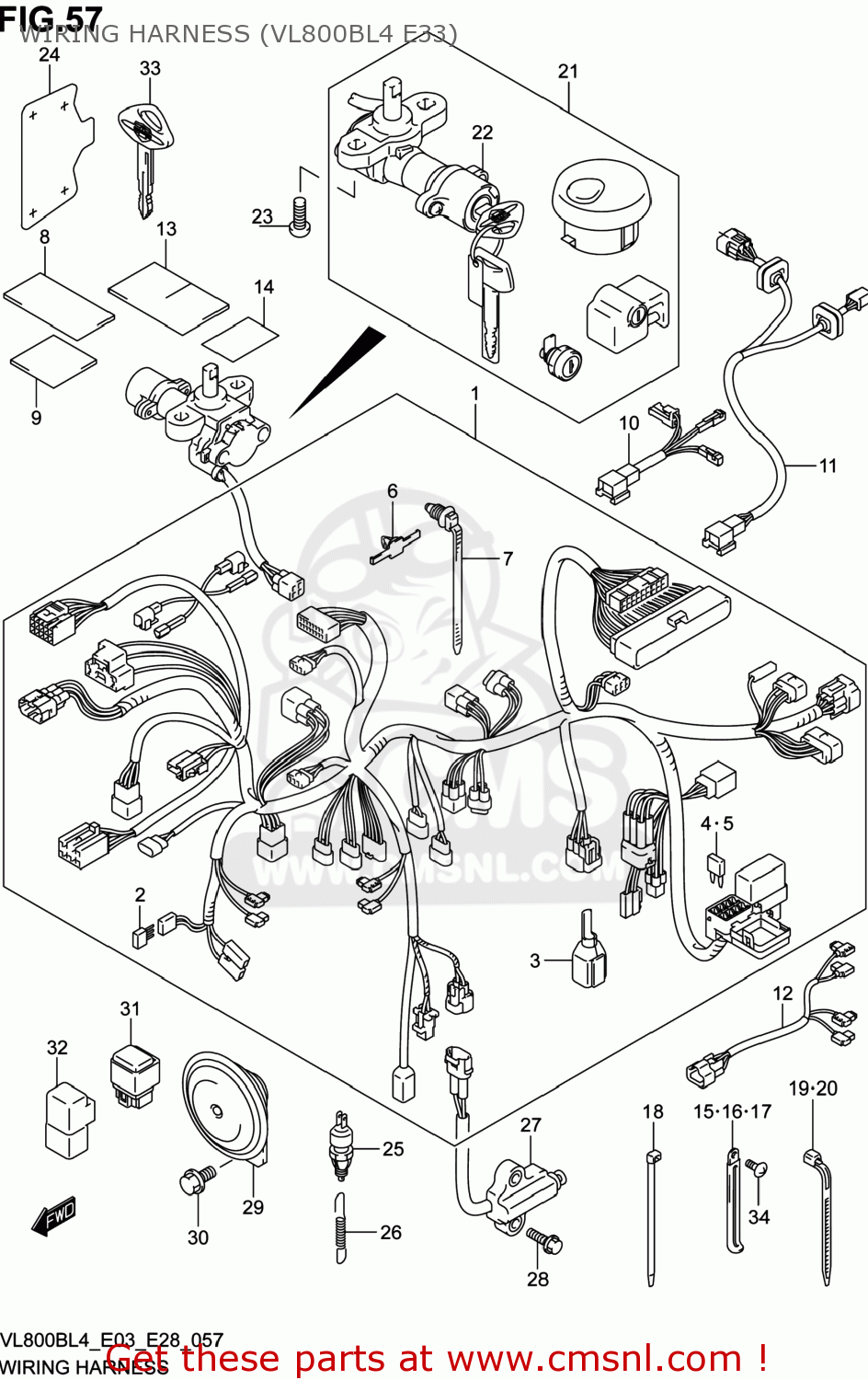 WIRING HARNESS (VL800BL4 E33) VL800B VOLUSIA 2014 (L4) USA (E03)